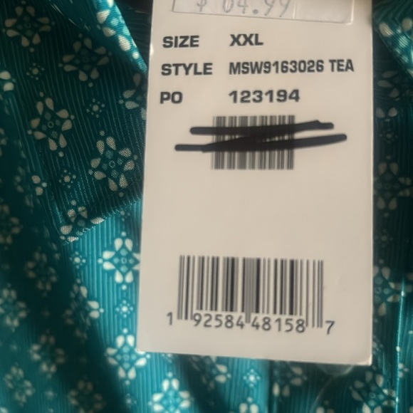 Cinch Women's Geometric Print Arenaflex Teal Button Down Shirt Size XXL - Picture 3 of 3